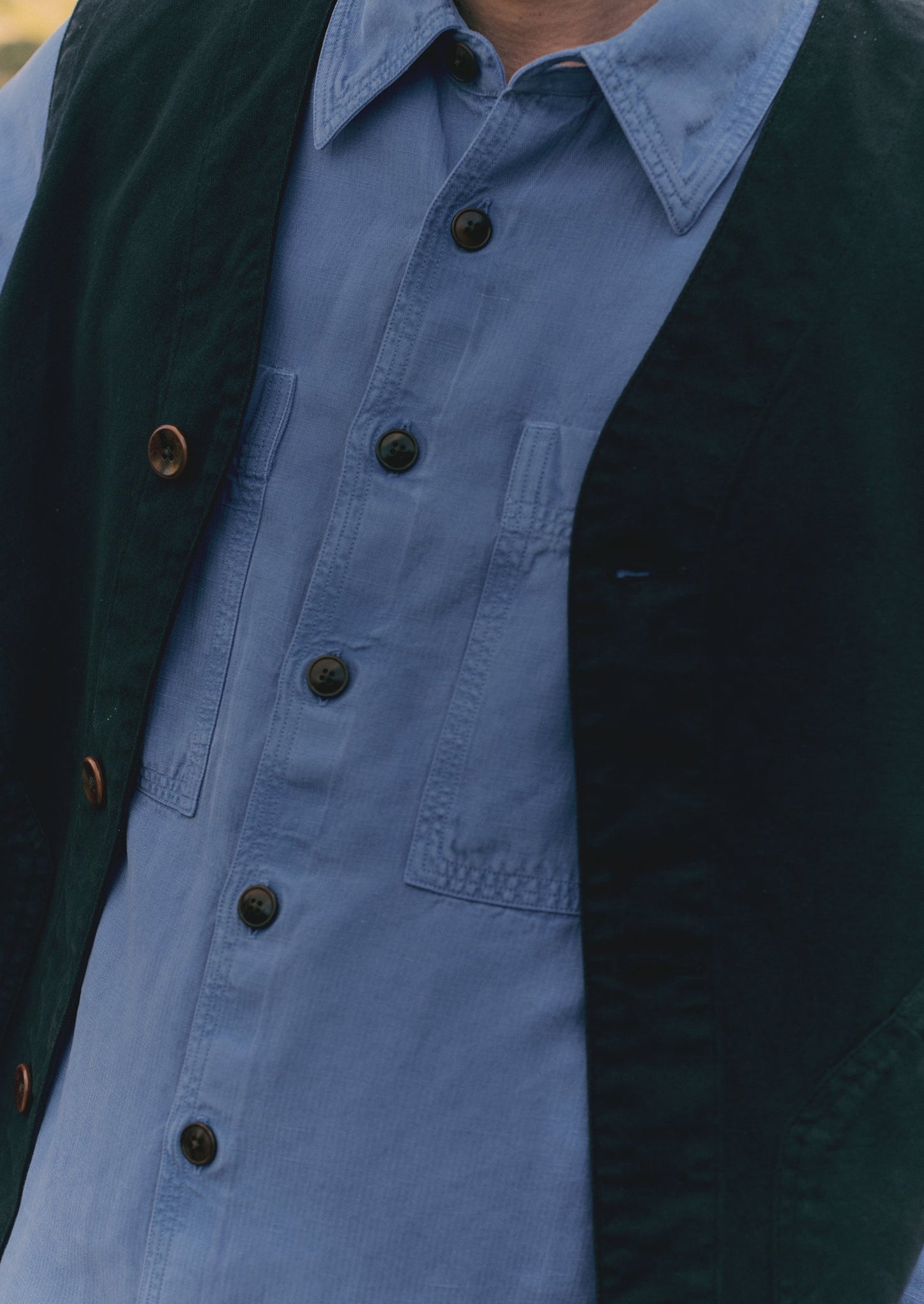 Garment Dyed Patch Pocket Shirt | Baja Blue