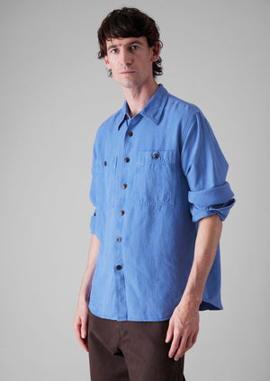 Garment Dyed Patch Pocket Shirt | Baja Blue