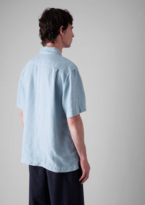Linen Short Sleeve Shirt | Dove Blue