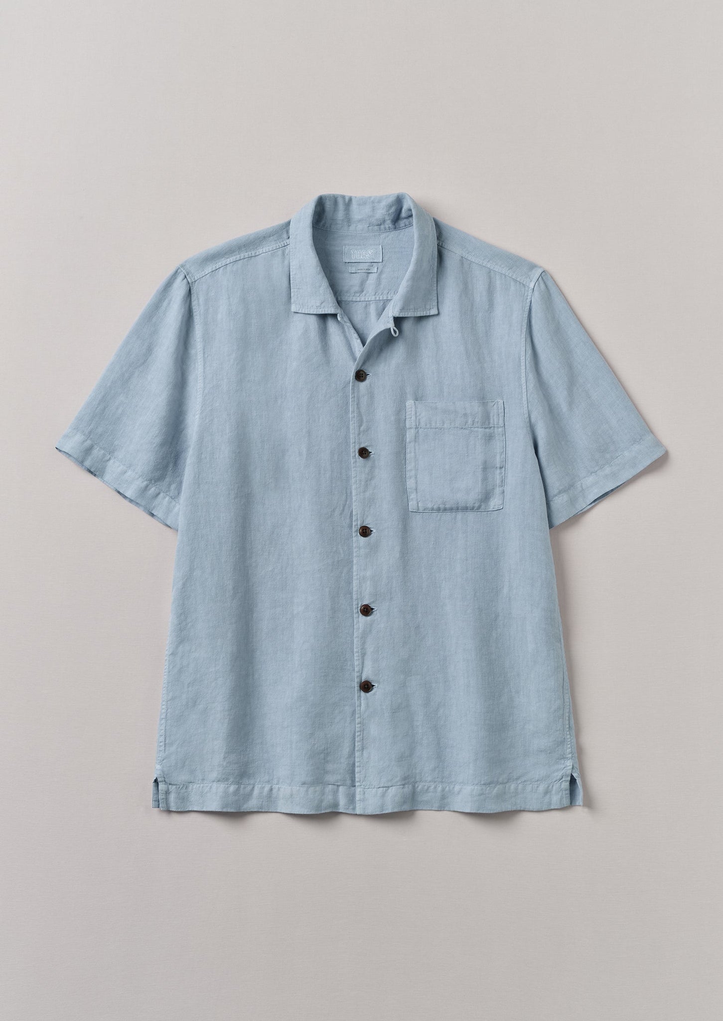 Linen Short Sleeve Shirt | Dove Blue