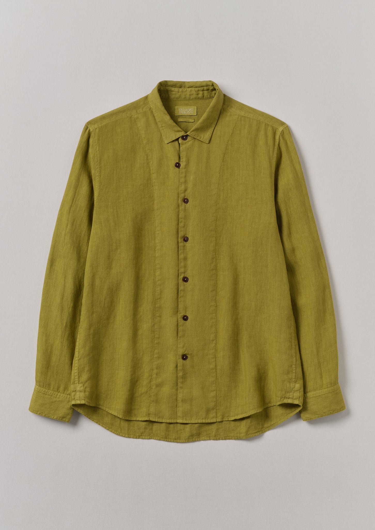 Loop Button Linen Shirt | Olivine
