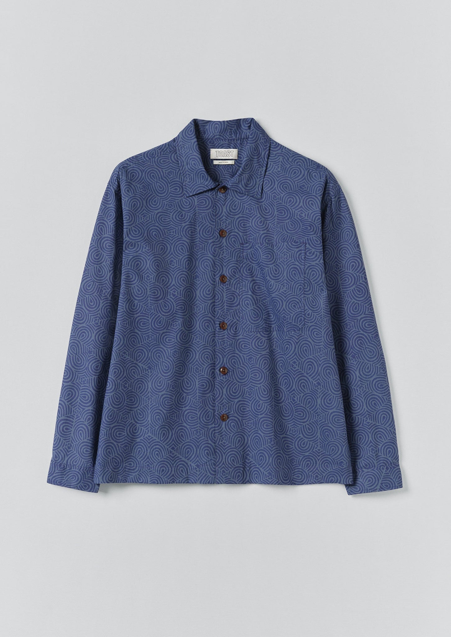 Tile Block Print Shirt | Misty Blue