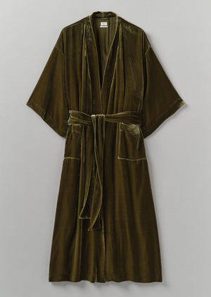 Silk Velvet Gown | Rich Olive