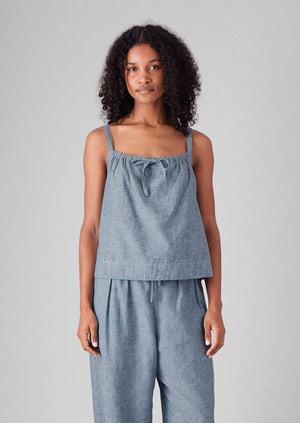 Lightweight Linen Cotton Cami | Dusty Blue