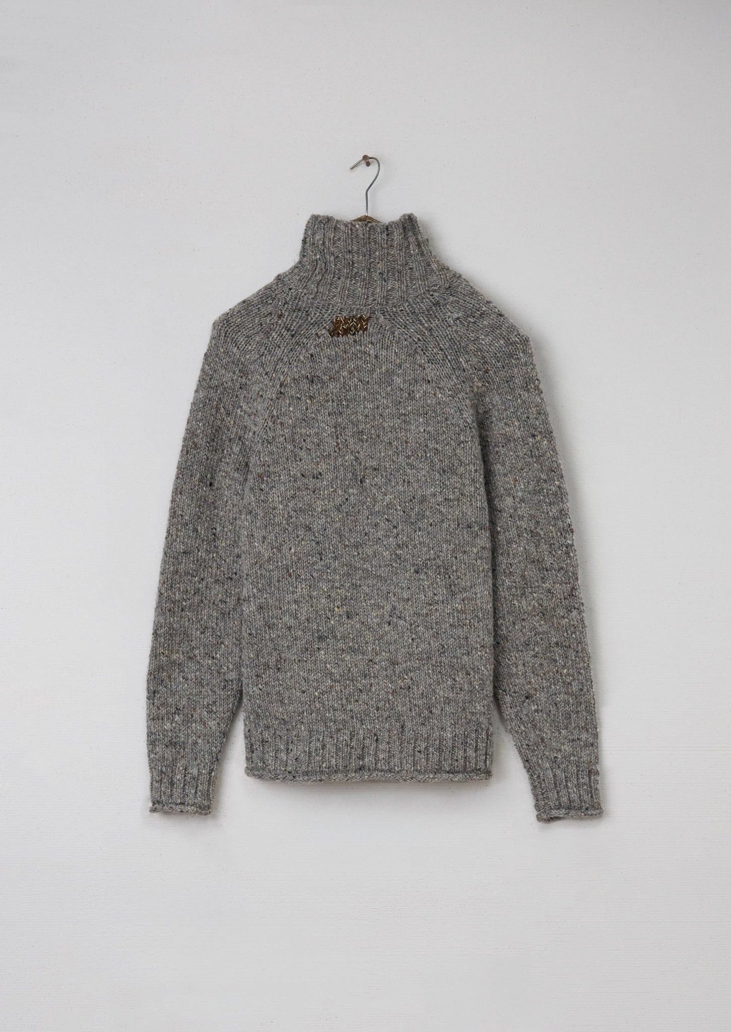 Renewed Donegal Roll Neck Sweater Size M (003) | Smoke