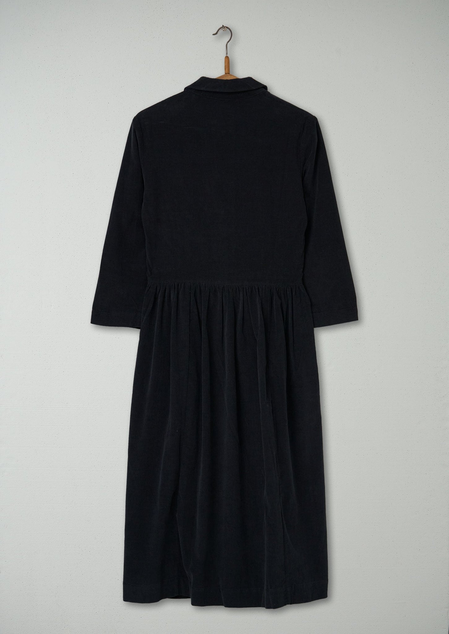 Reworn Needlecord Tie Front Dress Size 6 (945) | Dark Olive
