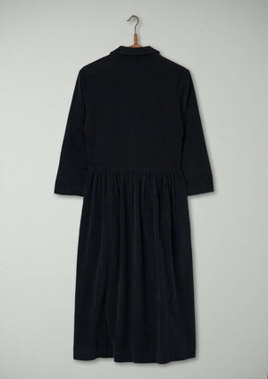 Reworn Needlecord Tie Front Dress Size 6 (945) | Dark Olive