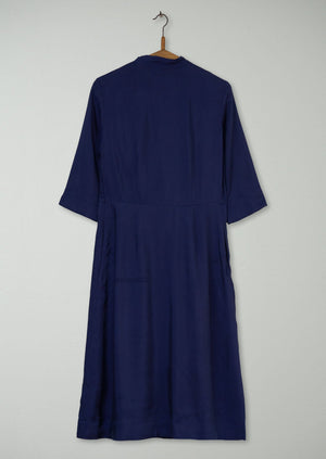 Reworn Tie Neck Dress Size 6 (1082) | Royal Blue