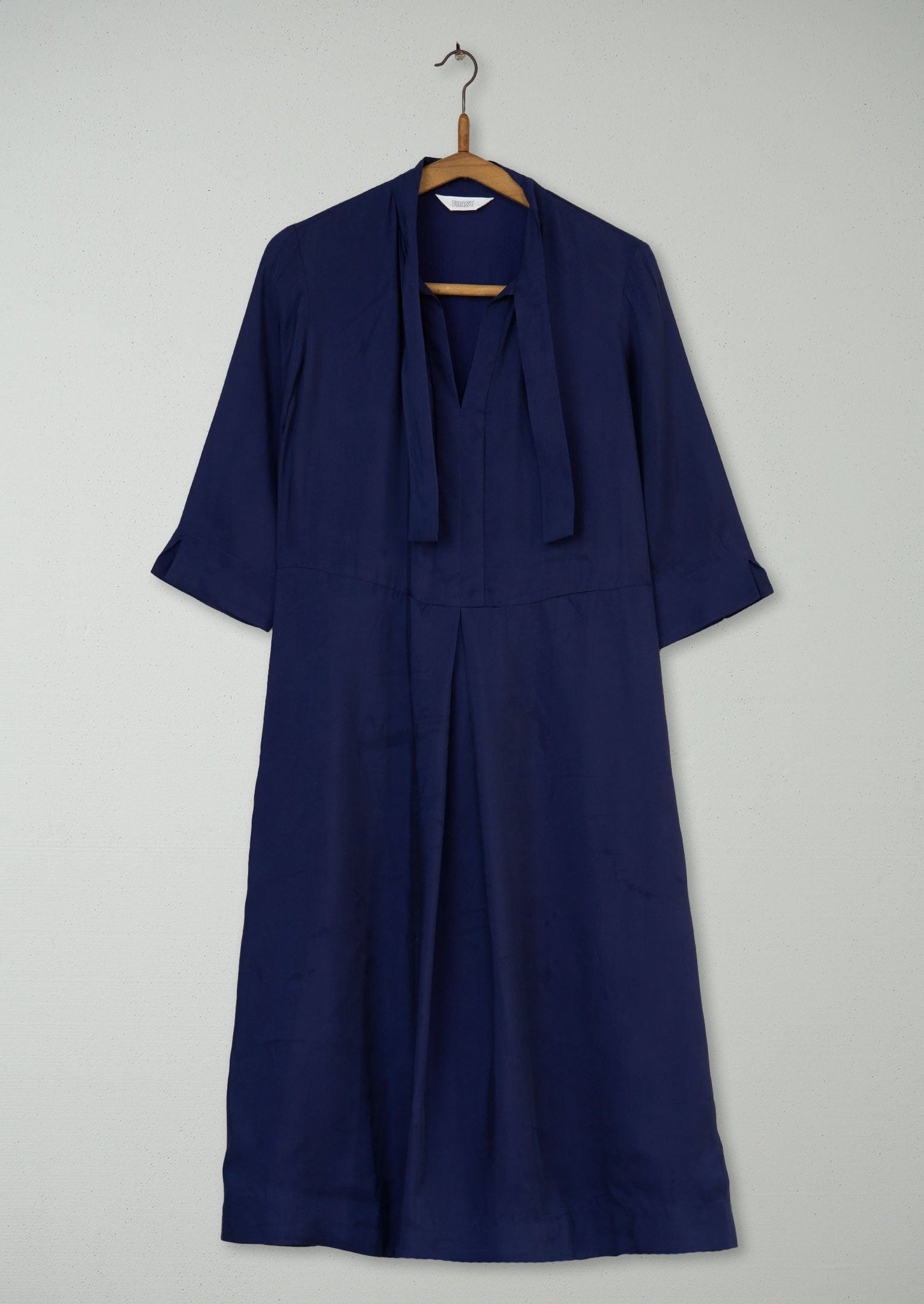 Reworn Tie Neck Dress Size 6 (1082) | Royal Blue