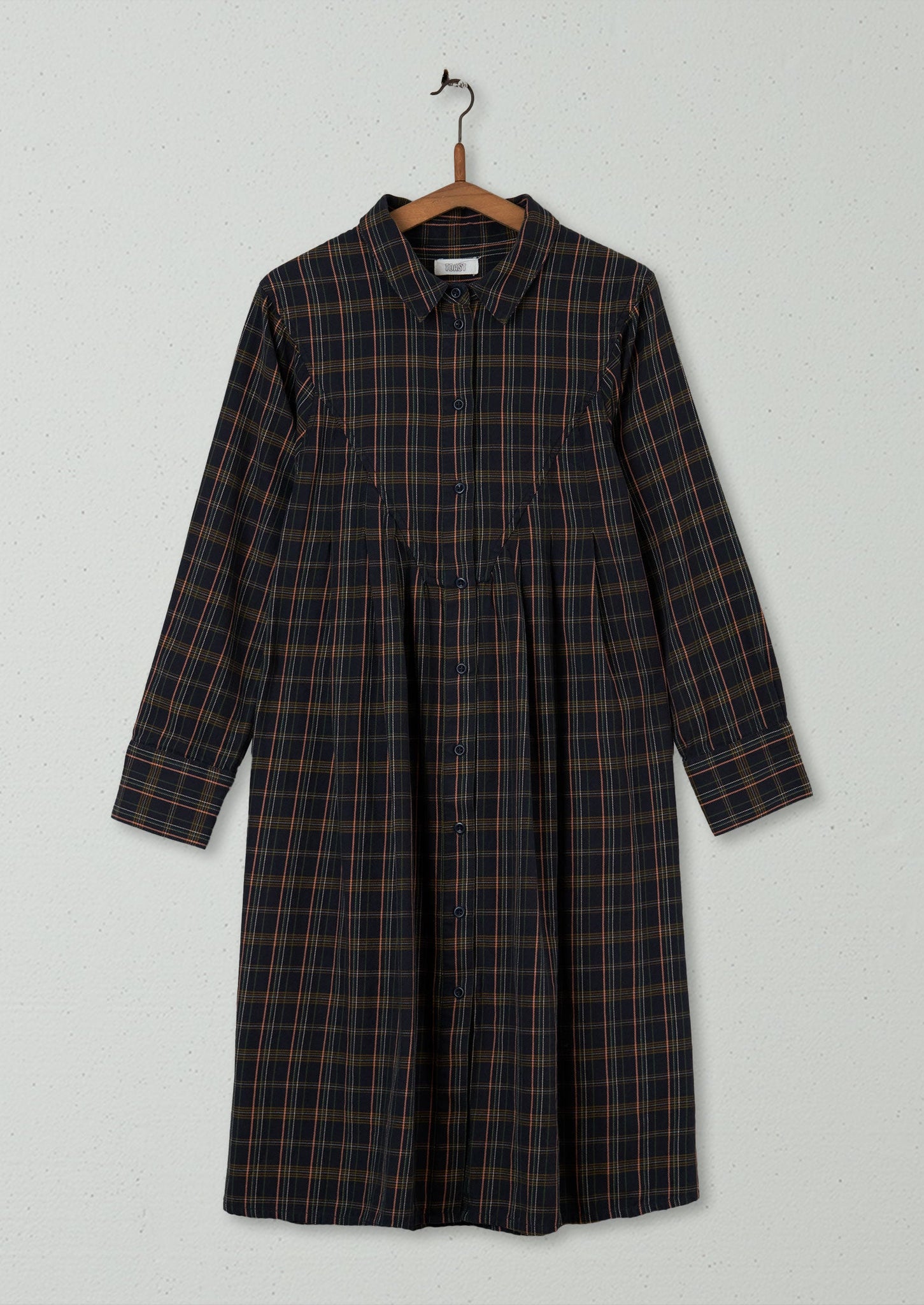 Reworn Cotton Swingy Shirt Dress Size 6 (731) | Slate