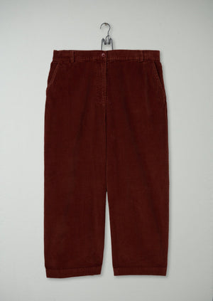 Reworn Cord Wide Leg Trousers Size 18 (552) | Chestnut