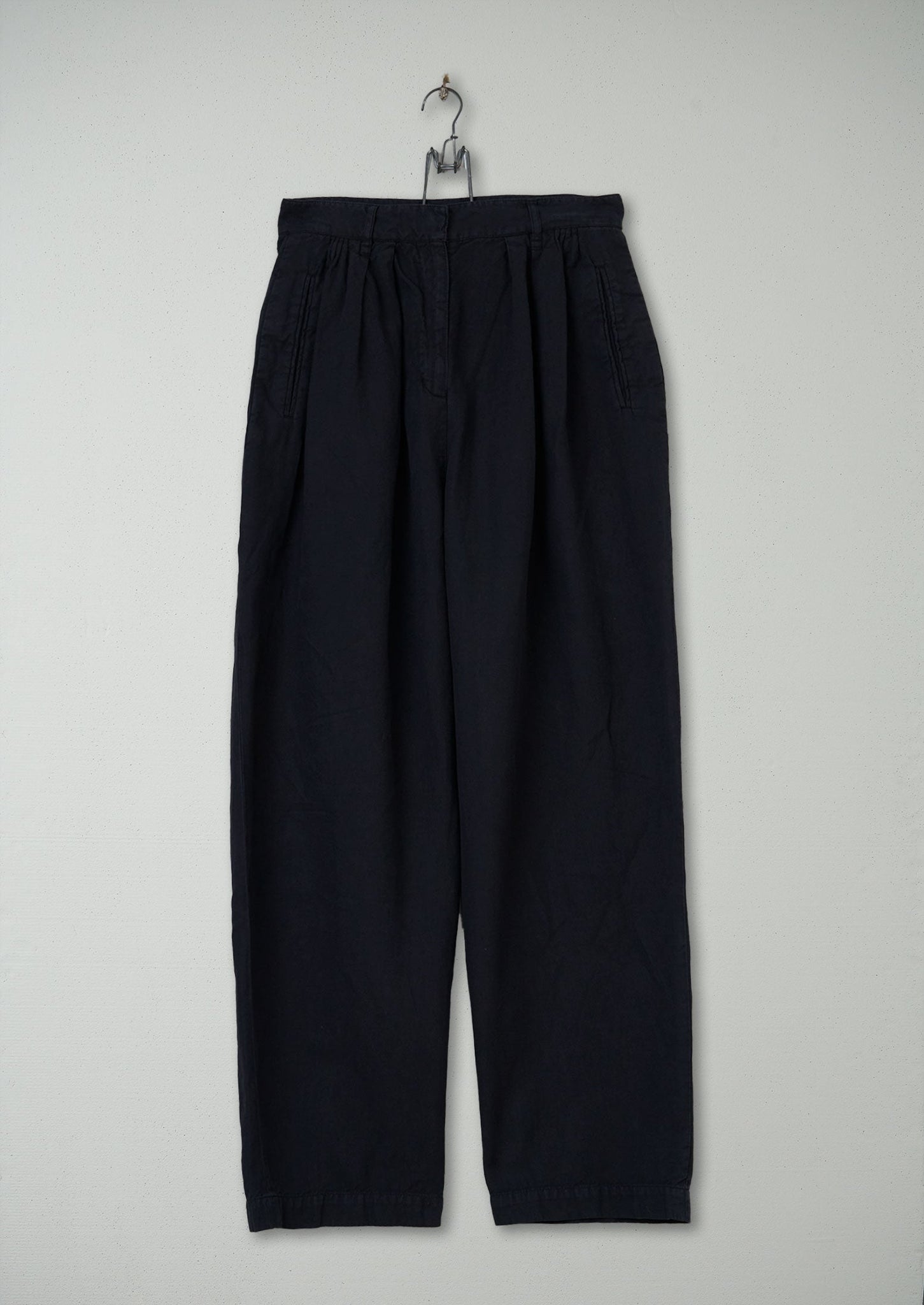 Reworn Cotton Linen Trousers Size 8 (399) | Slate