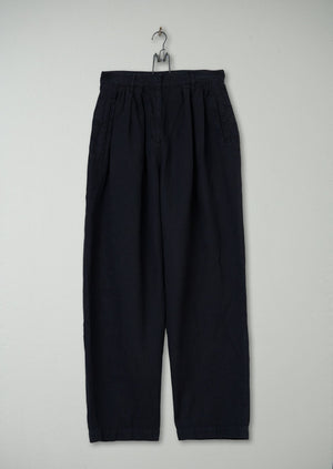 Reworn Cotton Linen Trousers Size 8 (399) | Slate