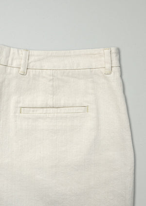 Reworn Denim Wide Leg Trousers Size 18 (721) | Ecru