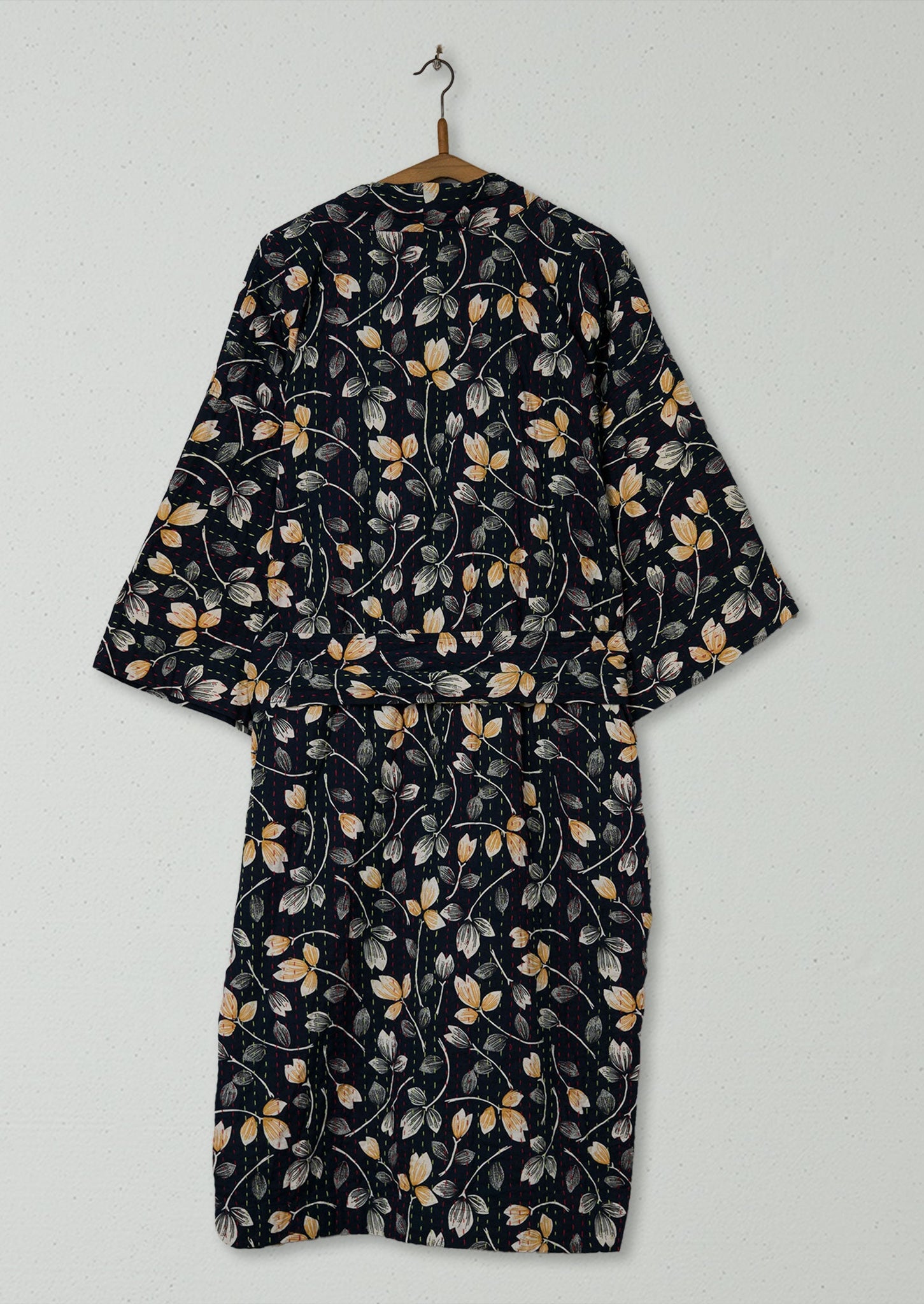 Reworn Toma Print Gown Size M (034) | Deep Blue