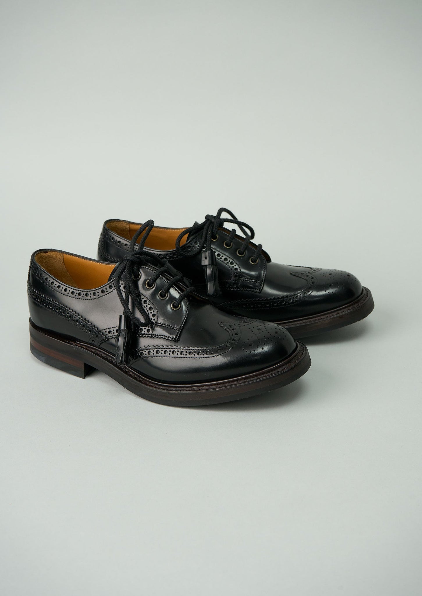 Reworn Cheaney Esme Brogues Size 5.5 (211) | Black