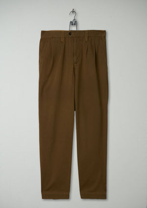 Reworn Mens Pleat Trousers Size M (025) | Toffee