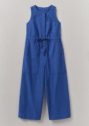 Cotton Linen Wide Leg Jumpsuit | Smalt