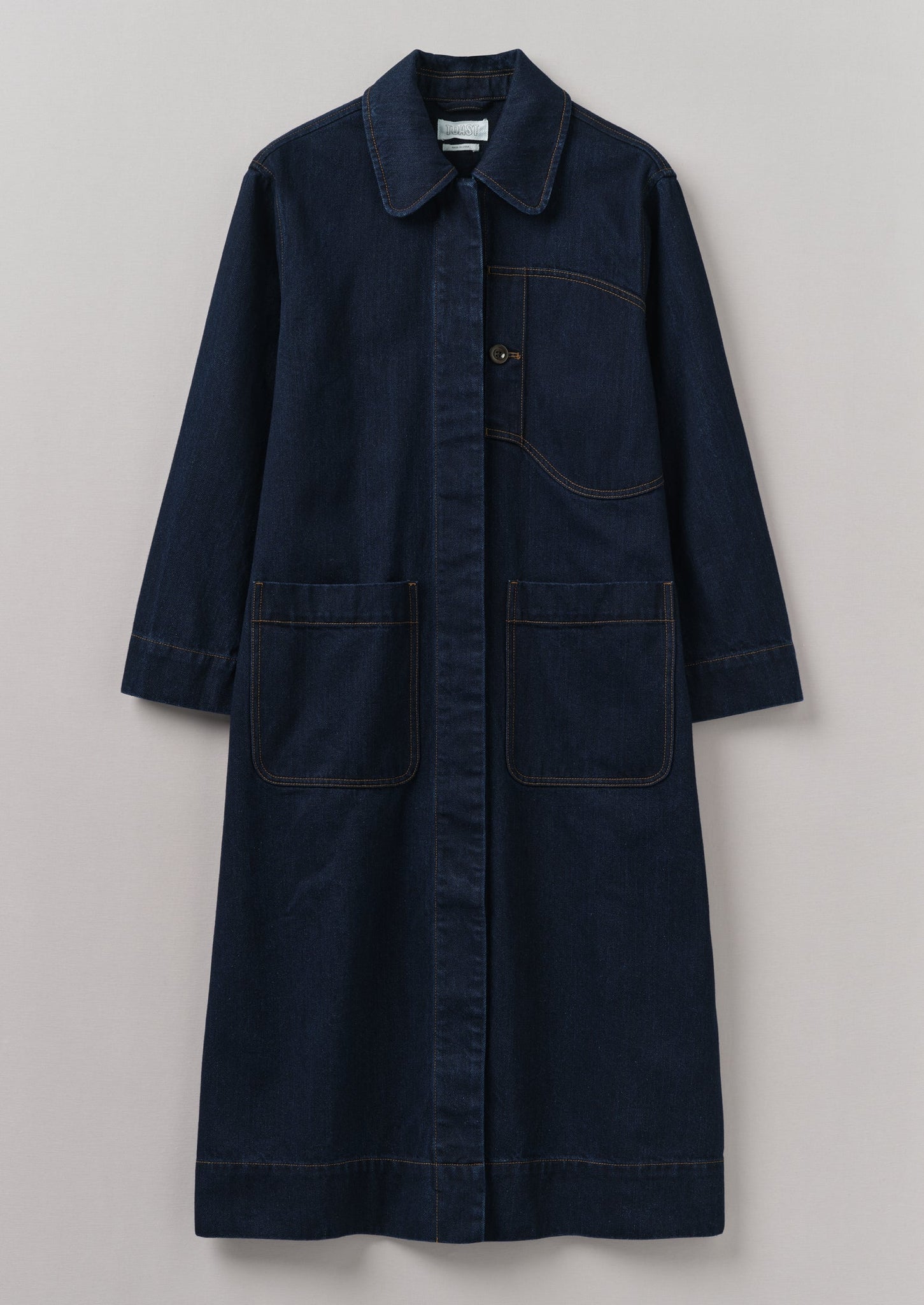 Patch Pocket Japanese Denim Coat | Indigo