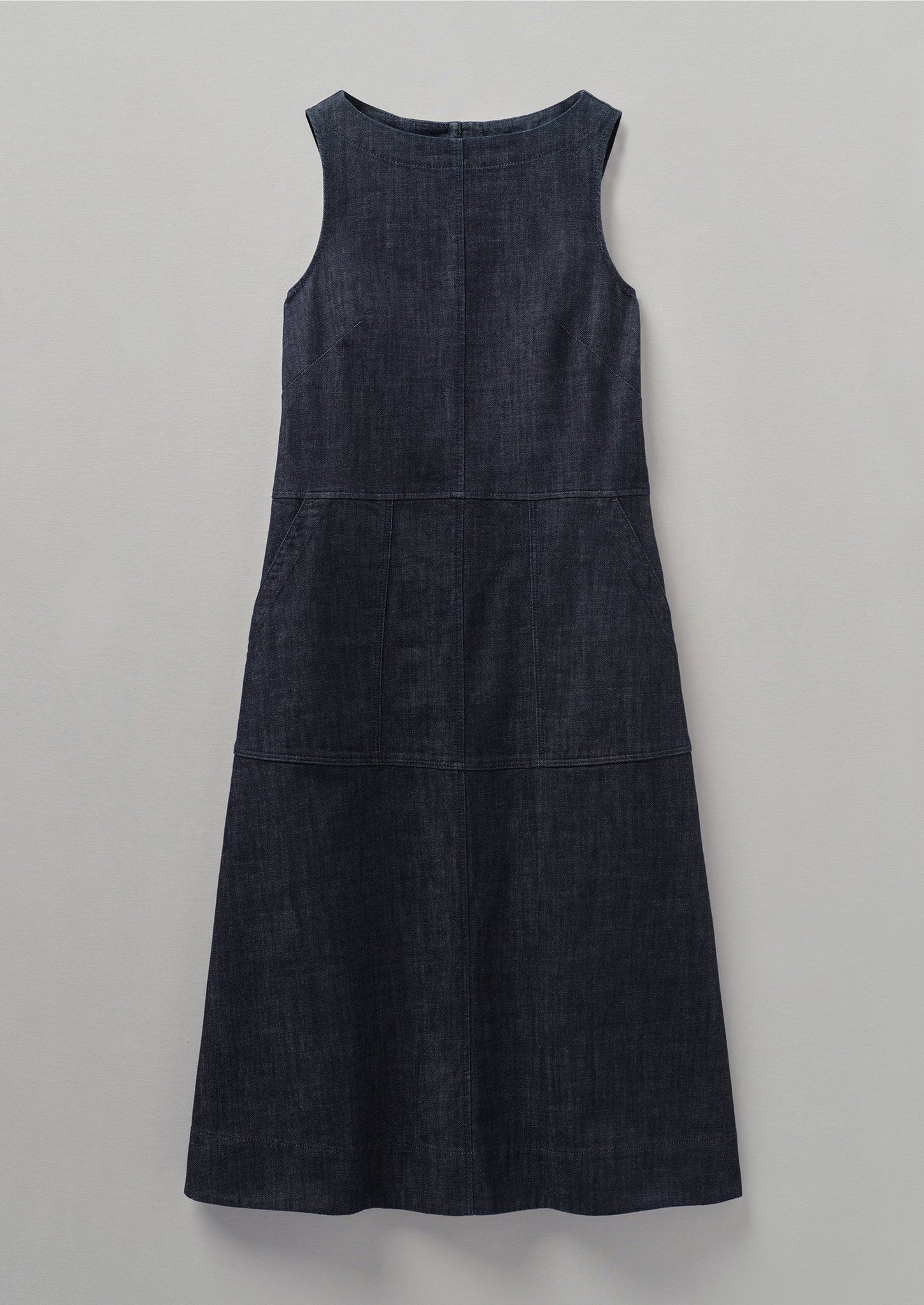 Panelled Organic Indigo Denim Dress | Indigo