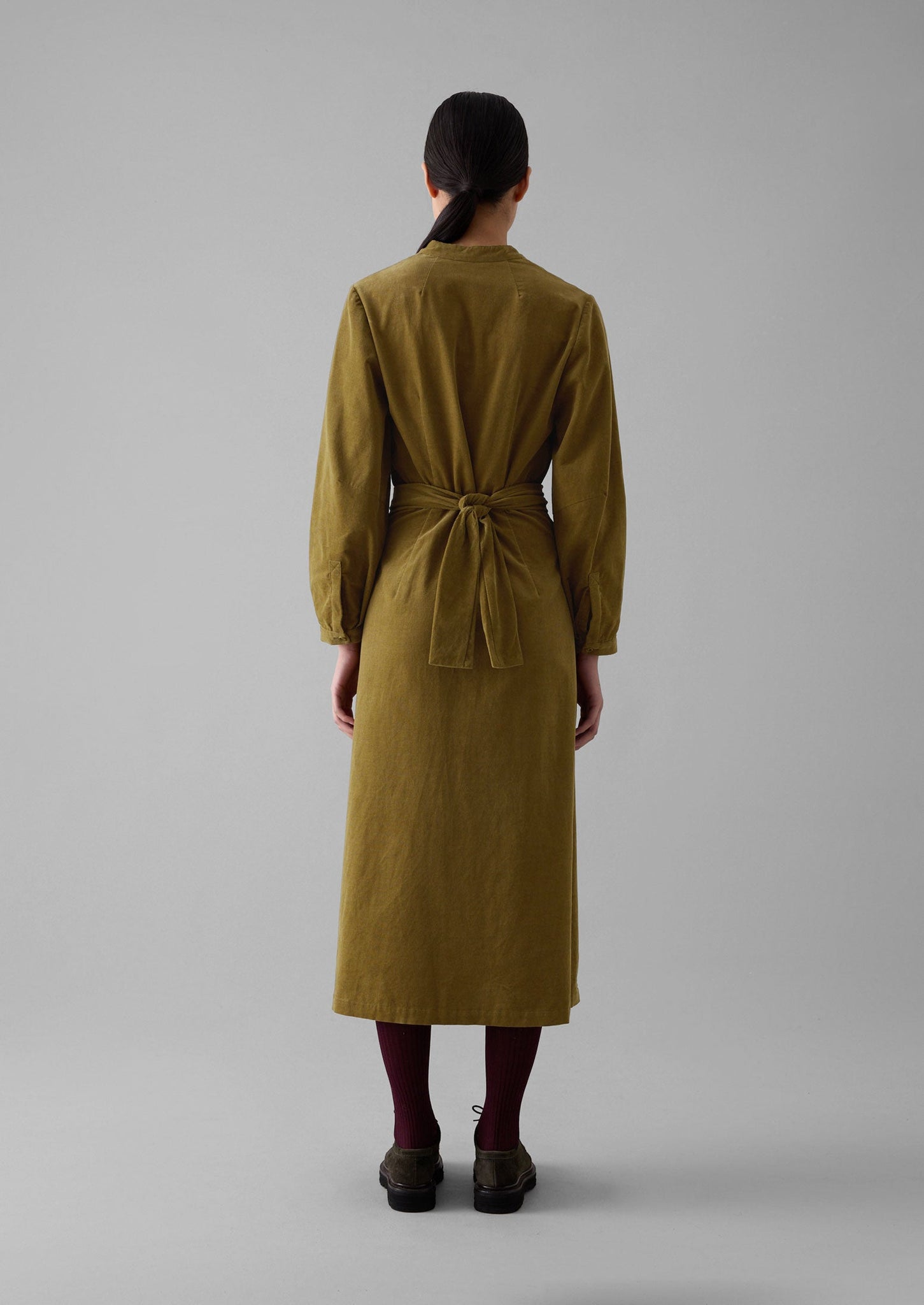 Organic Needlecord Wrap Dress | Golden Sand