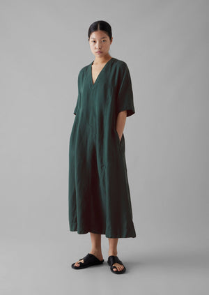 Lyocell Linen Herringbone Panel Dress | Scarab