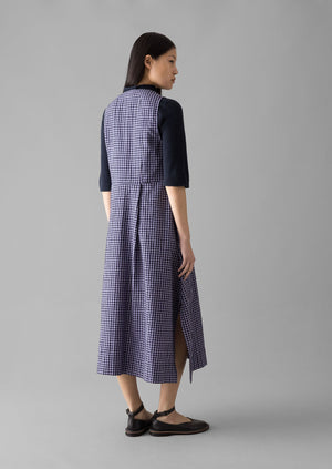 Cotton Gingham Seersucker Dress | Lilac