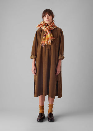 Organic Needlecord Shirt Dress | Brown Anise