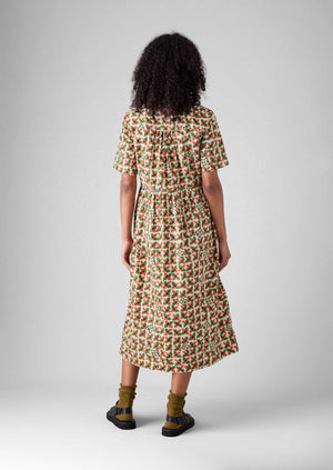 Selma Cotton Shirt Dress | Paprika/Warm Green
