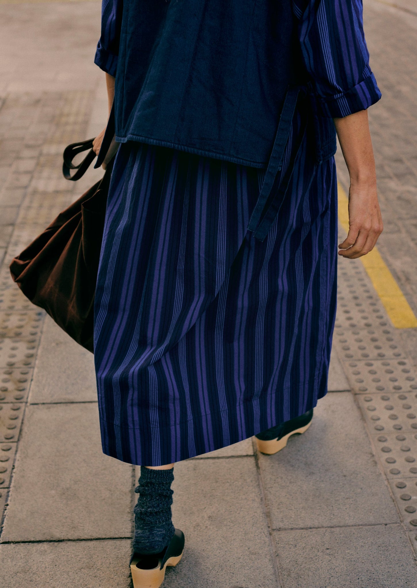 Stripe Poplin Shirt Dress | Royal Blue