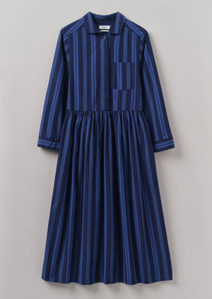 Stripe Poplin Shirt Dress | Royal Blue