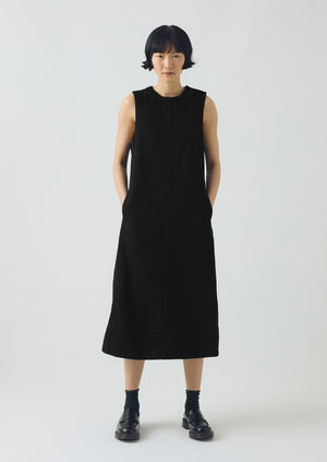 Washed Black Denim Workwear Dress | Carbon Black