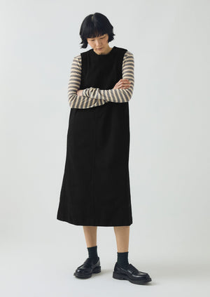 Washed Black Denim Workwear Dress | Carbon Black