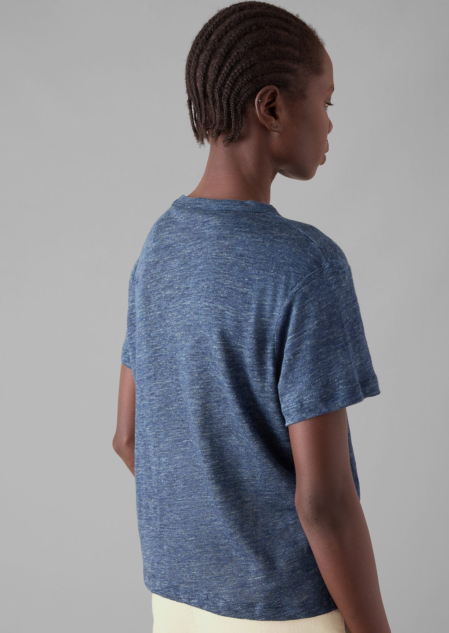 Linen Boy Tee | Blue Melange