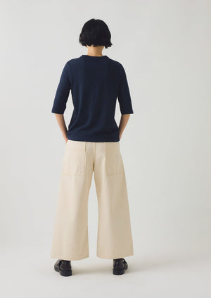 Cleo Garment Dyed Organic Cotton Tee | Indigo