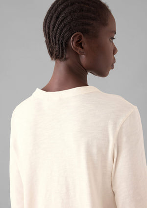 Cleo Garment Dyed Organic Cotton Tee | Chalk