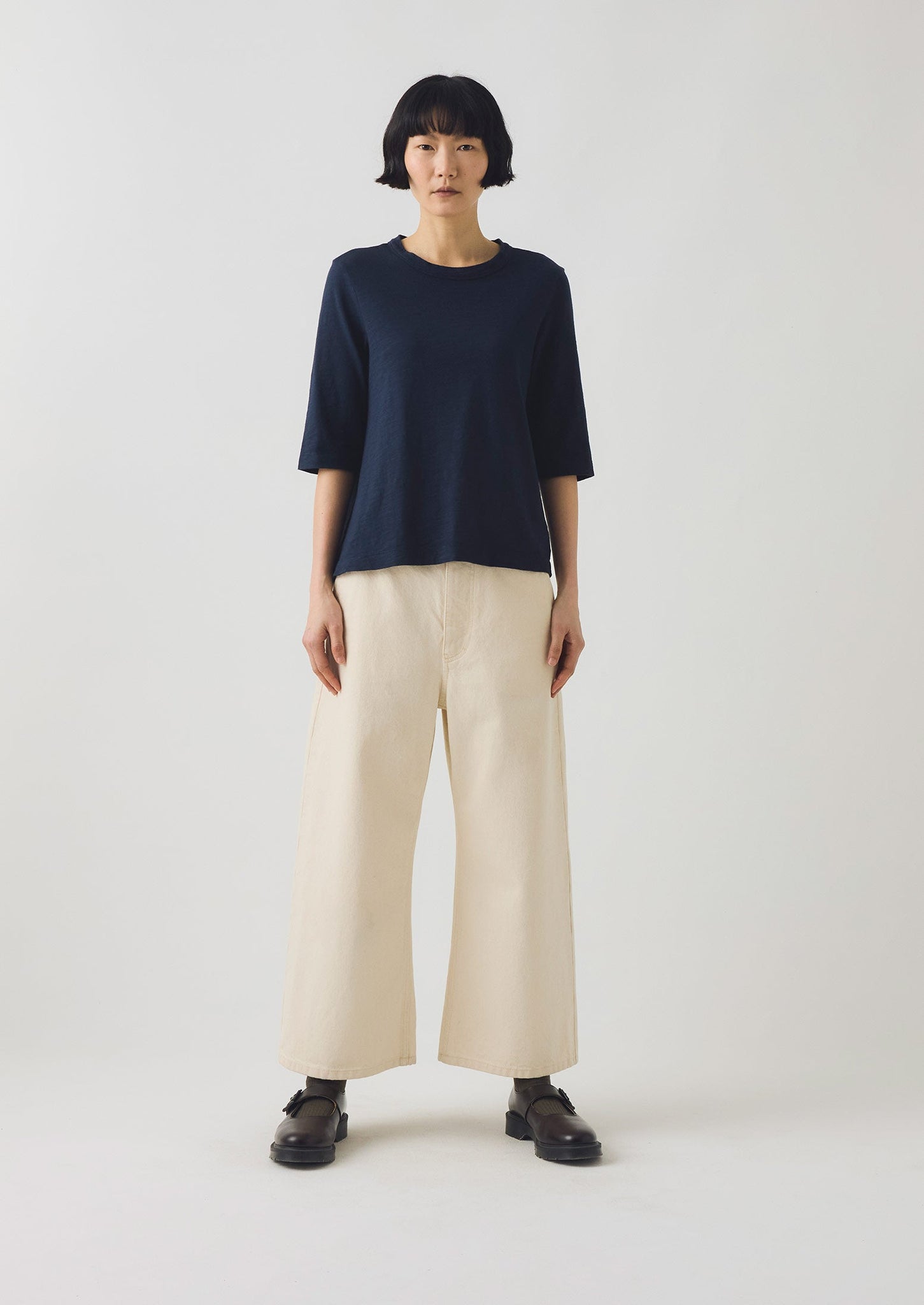 Cleo Garment Dyed Organic Cotton Tee | Indigo
