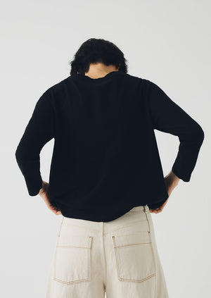 Lia Garment Dyed Boat Neck Tee | Carbon Black