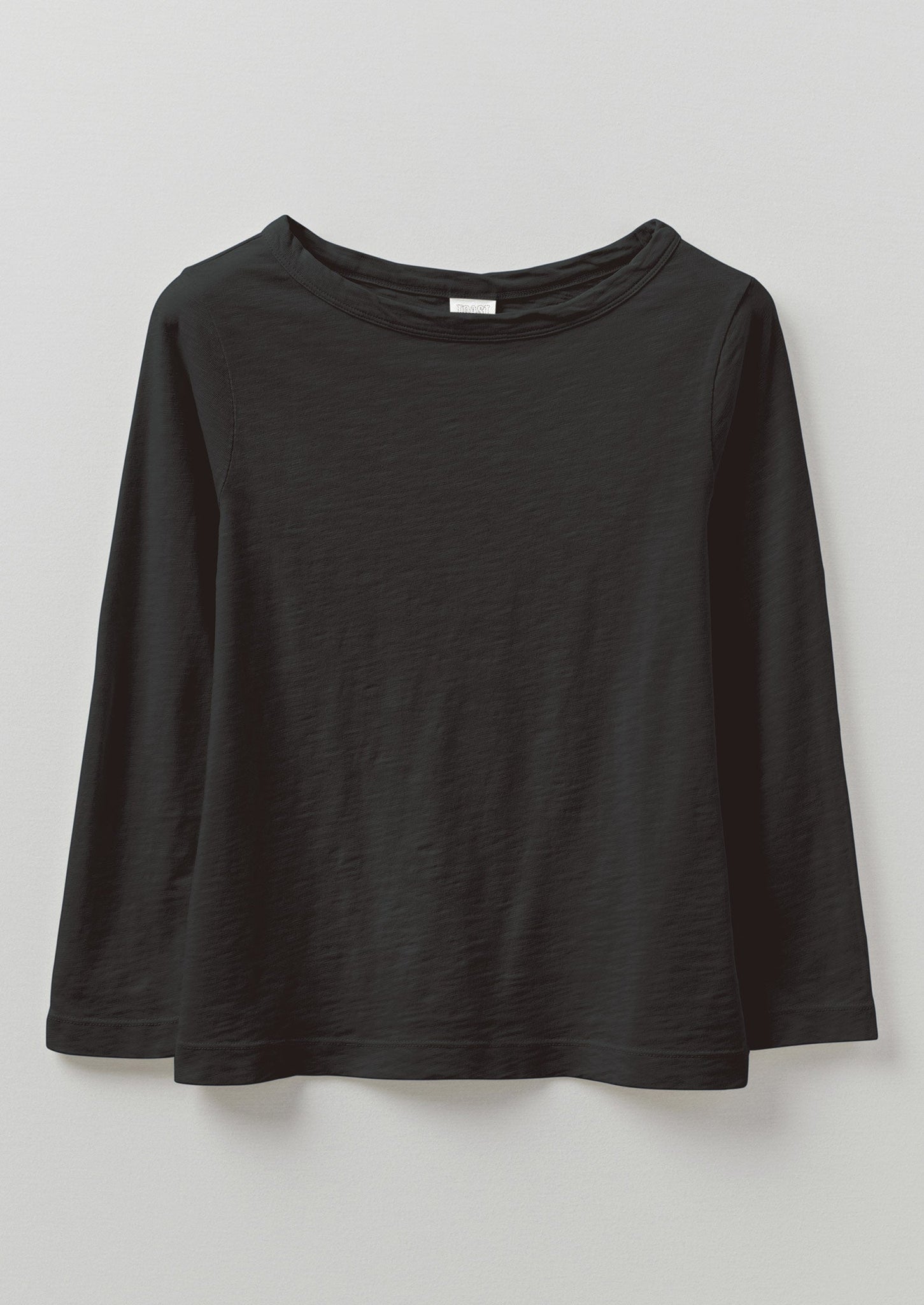 Lia Garment Dyed Boat Neck Tee | Carbon Black
