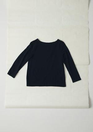 Lia Garment Dyed Boat Neck Tee | Carbon Black