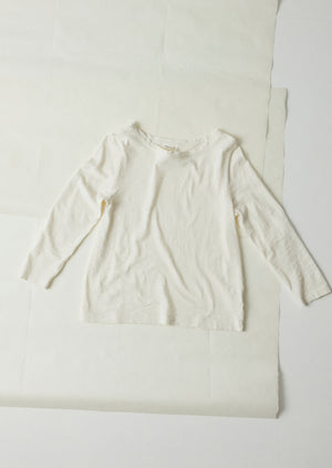 Lia Garment Dyed Boat Neck Tee | Chalk