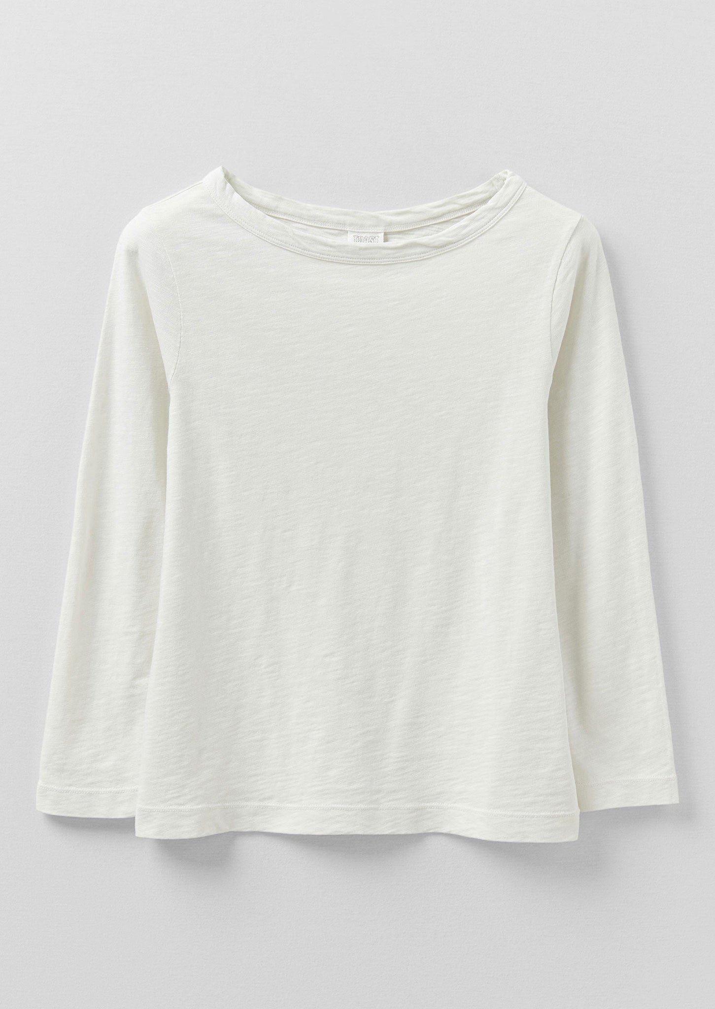 Lia Garment Dyed Boat Neck Tee | Chalk