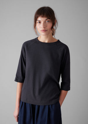 Cotton Hemp Raglan Tee | Slate