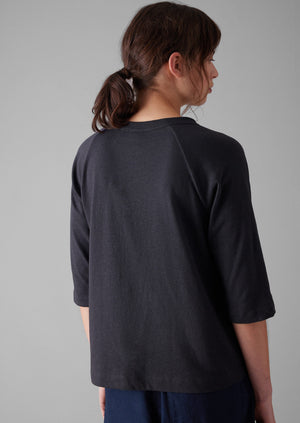 Cotton Hemp Raglan Tee | Slate