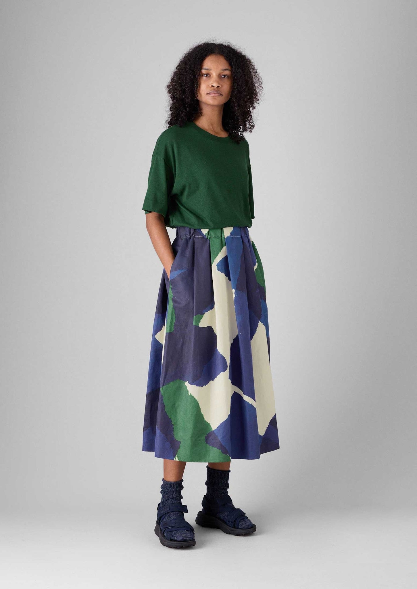 Cotton Hemp Boxy Tee | Washi Green