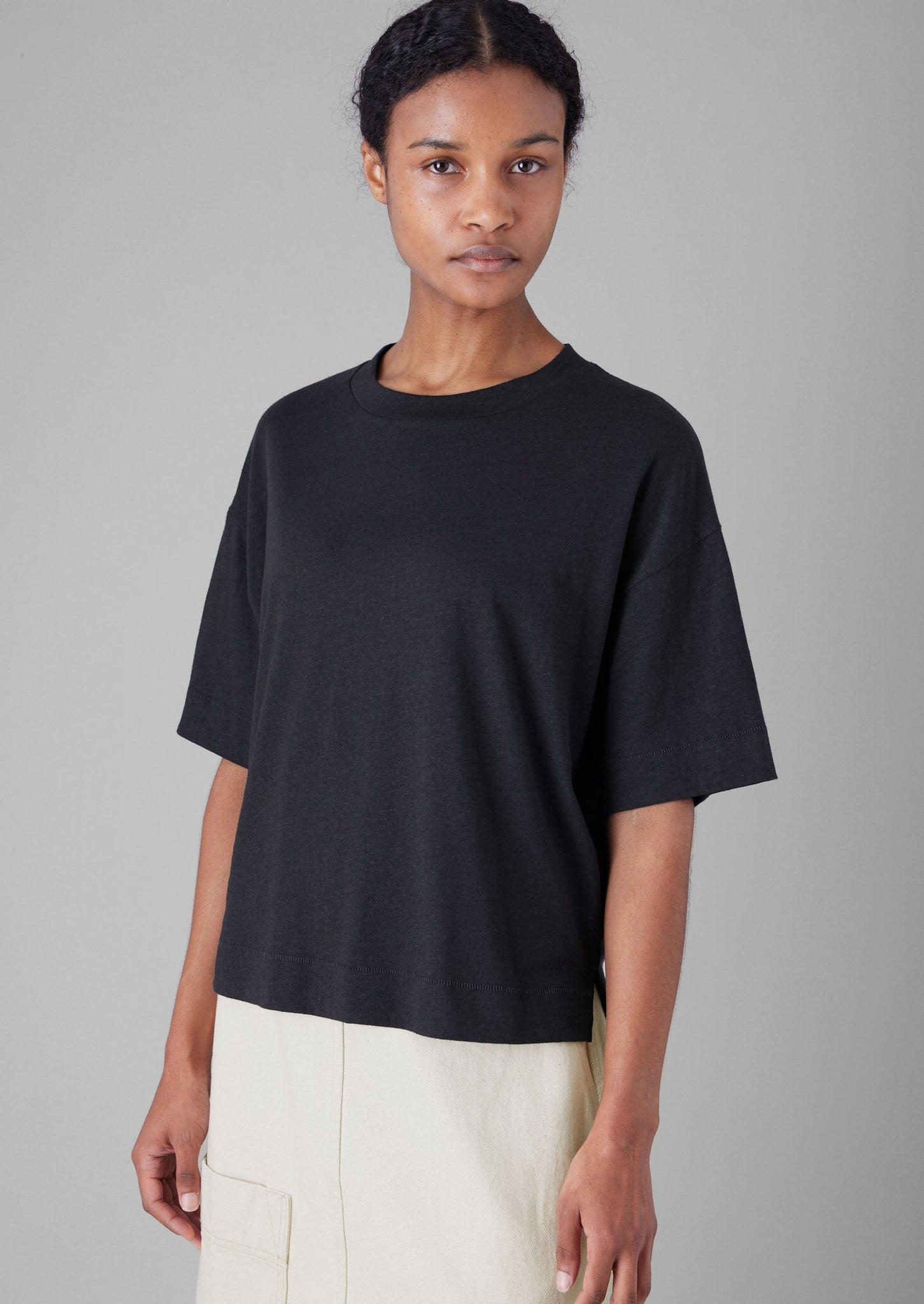 Cotton Hemp Boxy Tee | Slate