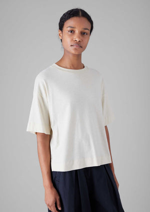 Cotton Hemp Boxy Tee | Ecru