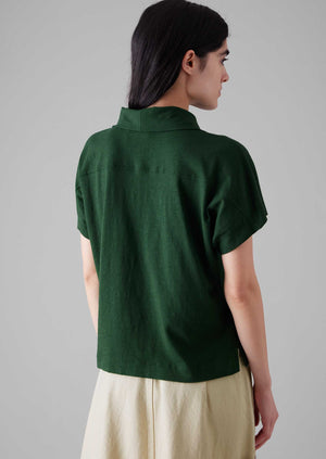 Cotton Hemp Jersey Shirt | Washi Green
