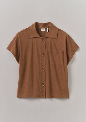 Cotton Hemp Jersey Shirt | Brown Anise