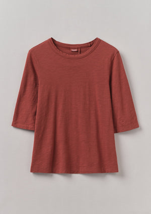 Cleo Garment Dyed Organic Cotton Tee | Braeburn Red